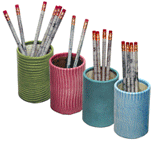 Croco-Grain Leather Pen and Pencil Holders