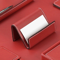 Red Leather Business Card Holder